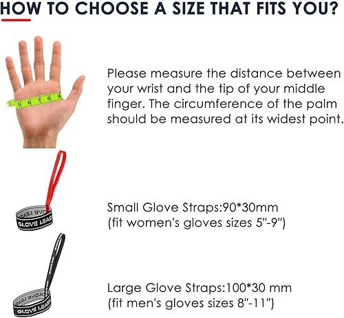 Vista 17 de Correa de seguridad para guantes deportivos, guantes de esquí, correa elástica para muñeca, accesorios perfectos de montañismo y esquí para colgar