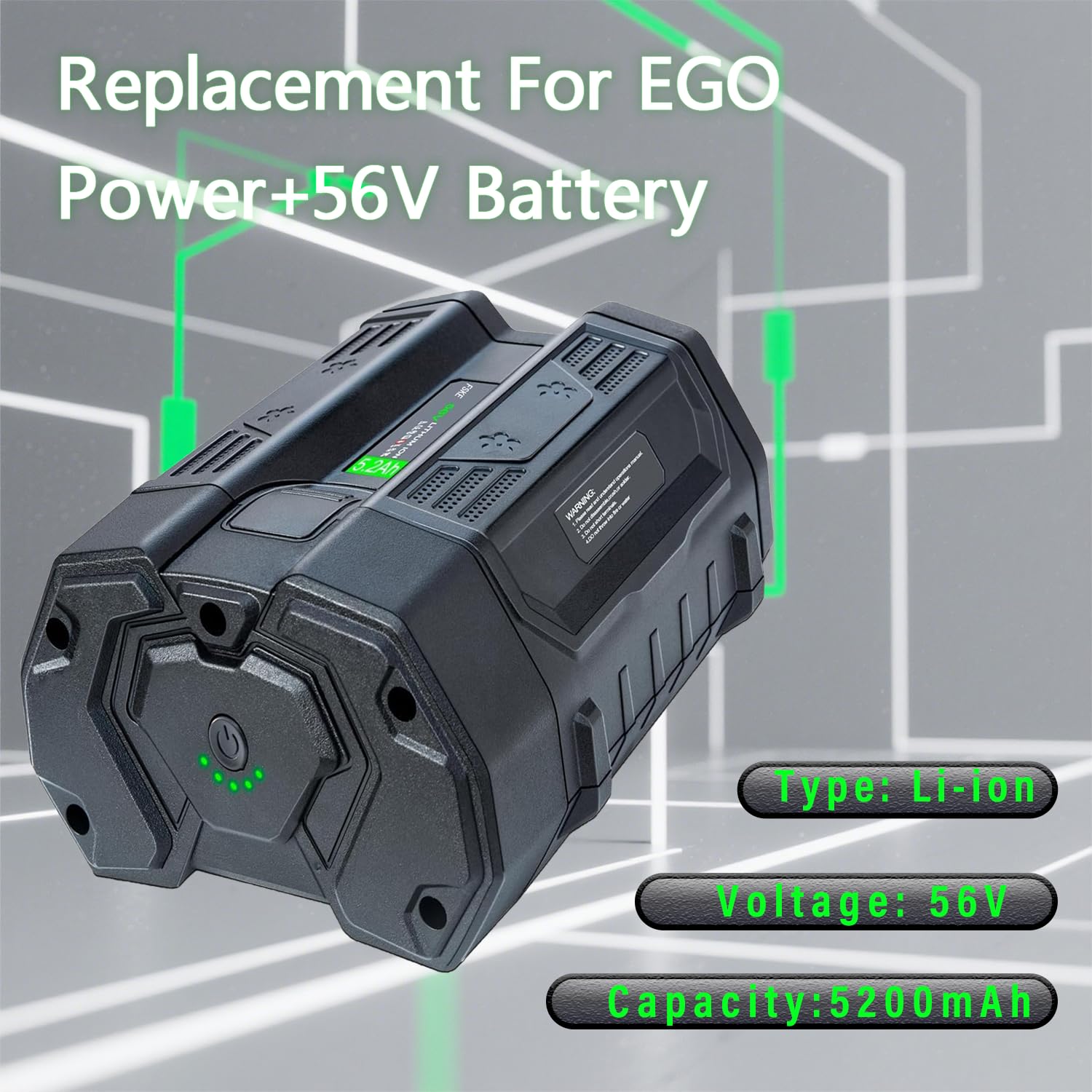 5200 mAh Ricambio per EGO 56V Batteria compatibile con EGO BA4200 BA4200T BA2800 BA1400 BA2800T BA1400T accessorio di ricambio per batterie per utensili elettrici