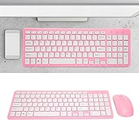 Vista 4 de Combo de teclado y ratón, teclado de computadora de 96 teclas con mouse silencioso, mouse antideslizante para PC de escritorio con computadora