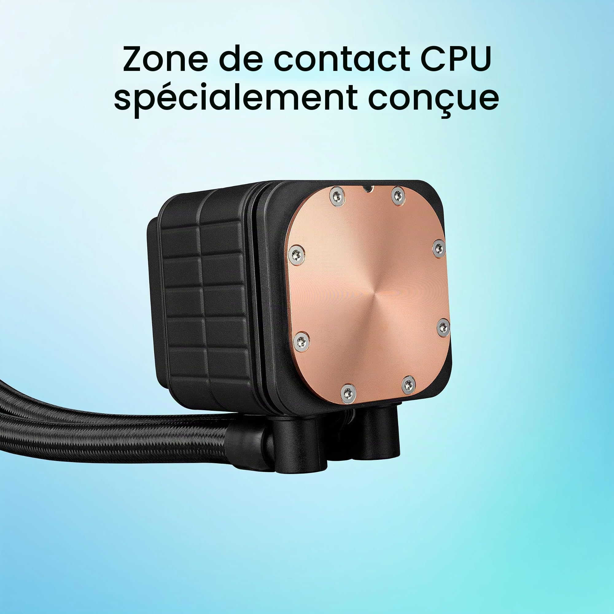 ASUS Prime LC 360 ARGB All-in-One AIO CPU Liquid Cooler AMD : AM5 & AM4 Intel : LGA 1851, 1700, 1200, 115x Spécialement conçu pour la zone de contact du processeur, canaux à ailettes, miroir infini