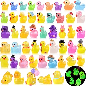 50PCS Mini Resin Ducks Little Ducks, Tiny Animals to Hide Assorted Styles B