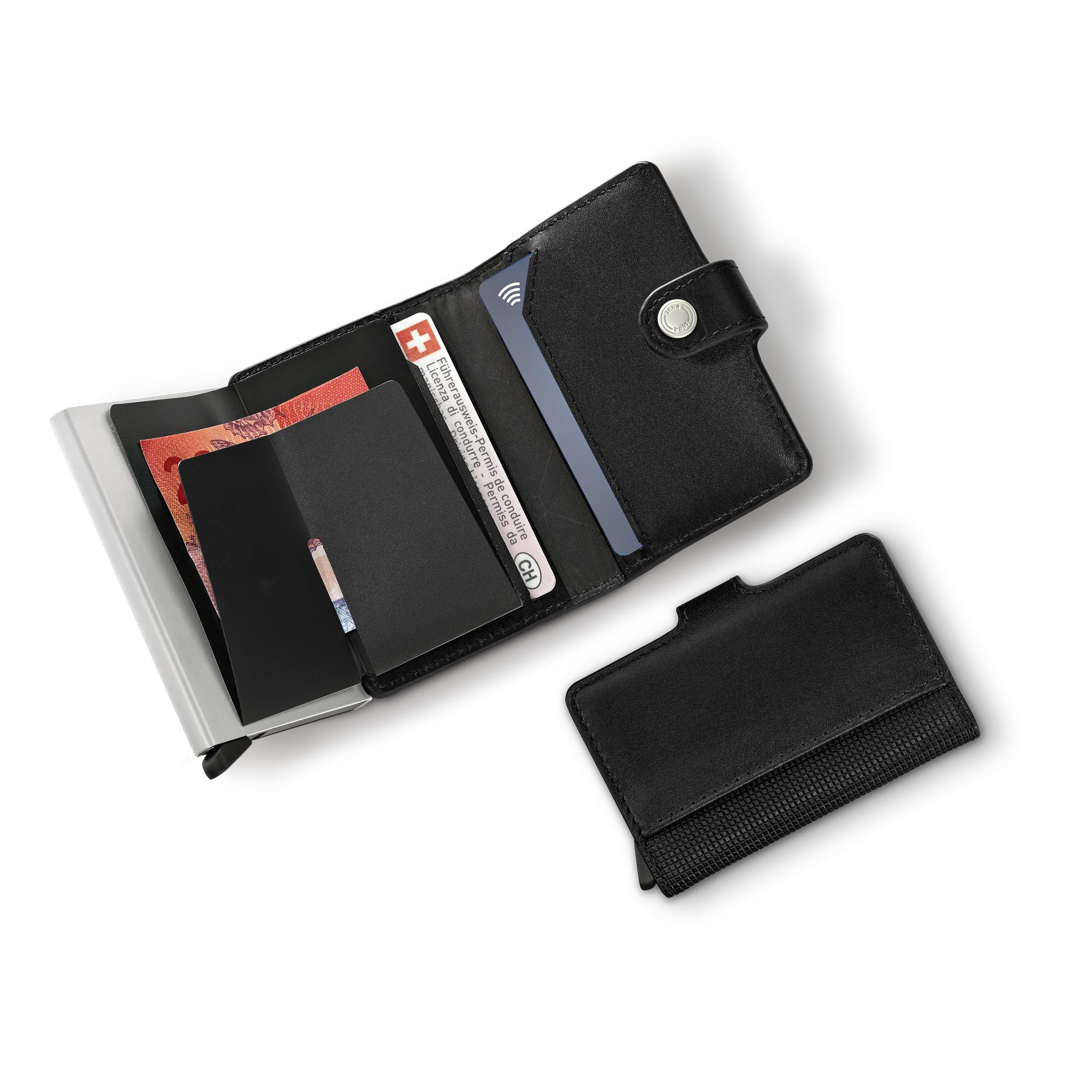 Victorinox Altius, Cartera de Piel para Tarjetas, Cartera con protección RFID, Swiss Made, Tarjetero, Negro