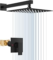 Vista 13 de Airuida Juego de grifo de ducha con válvula de rosca hembra, cabezal de ducha y mango de lluvia, kit de ajuste de válvula de función única, pulido