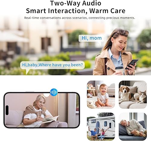 Miniatura 8 de Cámara de seguridad celular 4G LTE para interiores, inalámbrica, tarifa mensual, cámara para mascotas con altavoz para perrogato, monitor de bebé,