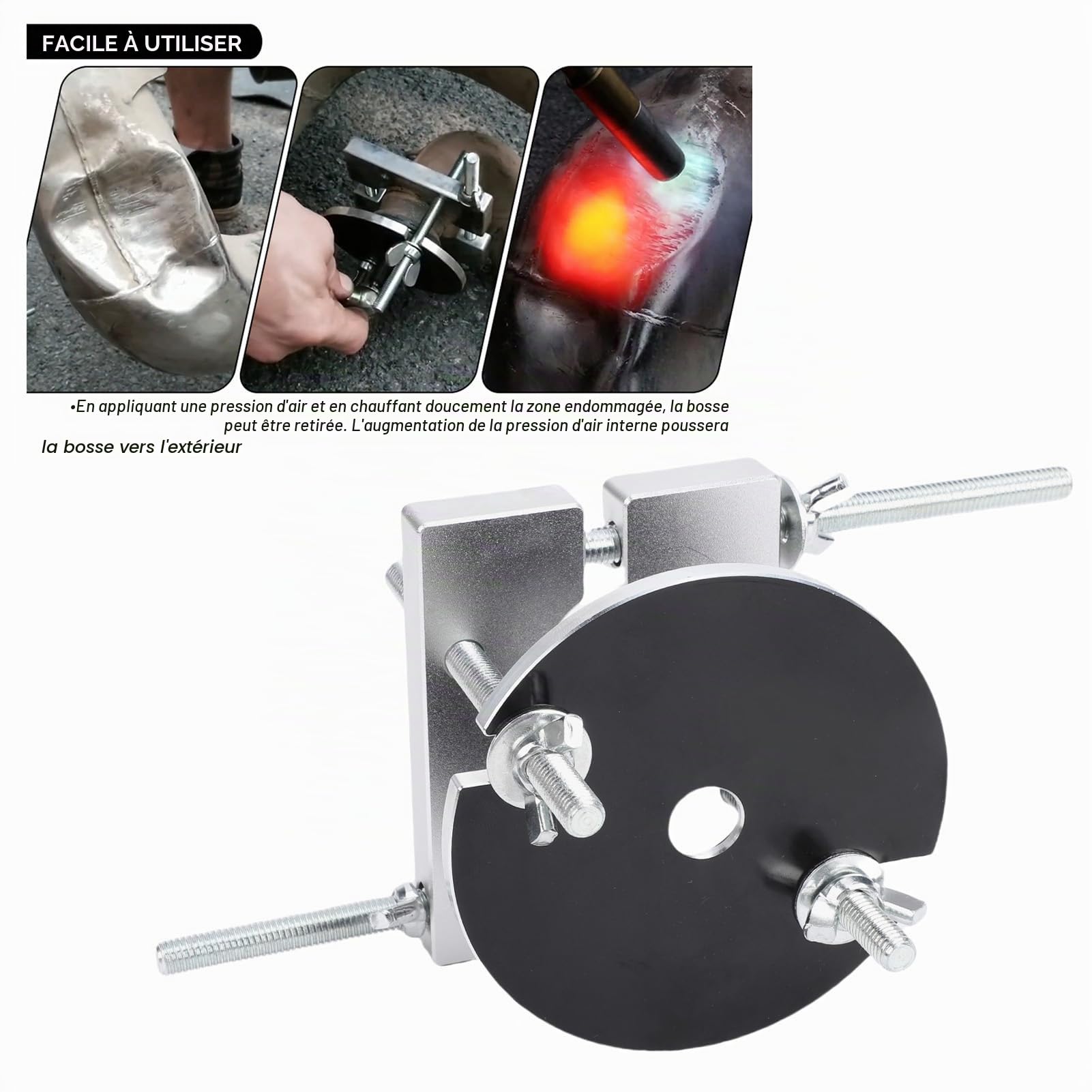 aqxreight Kit de Réparation de Bosses D'échappement 2 Temps, Outil de Débosselage de Tuyau D'échappement, Outil de Débosselage de Moto pour Te TC 125 250 300, Convient à la Plupart des