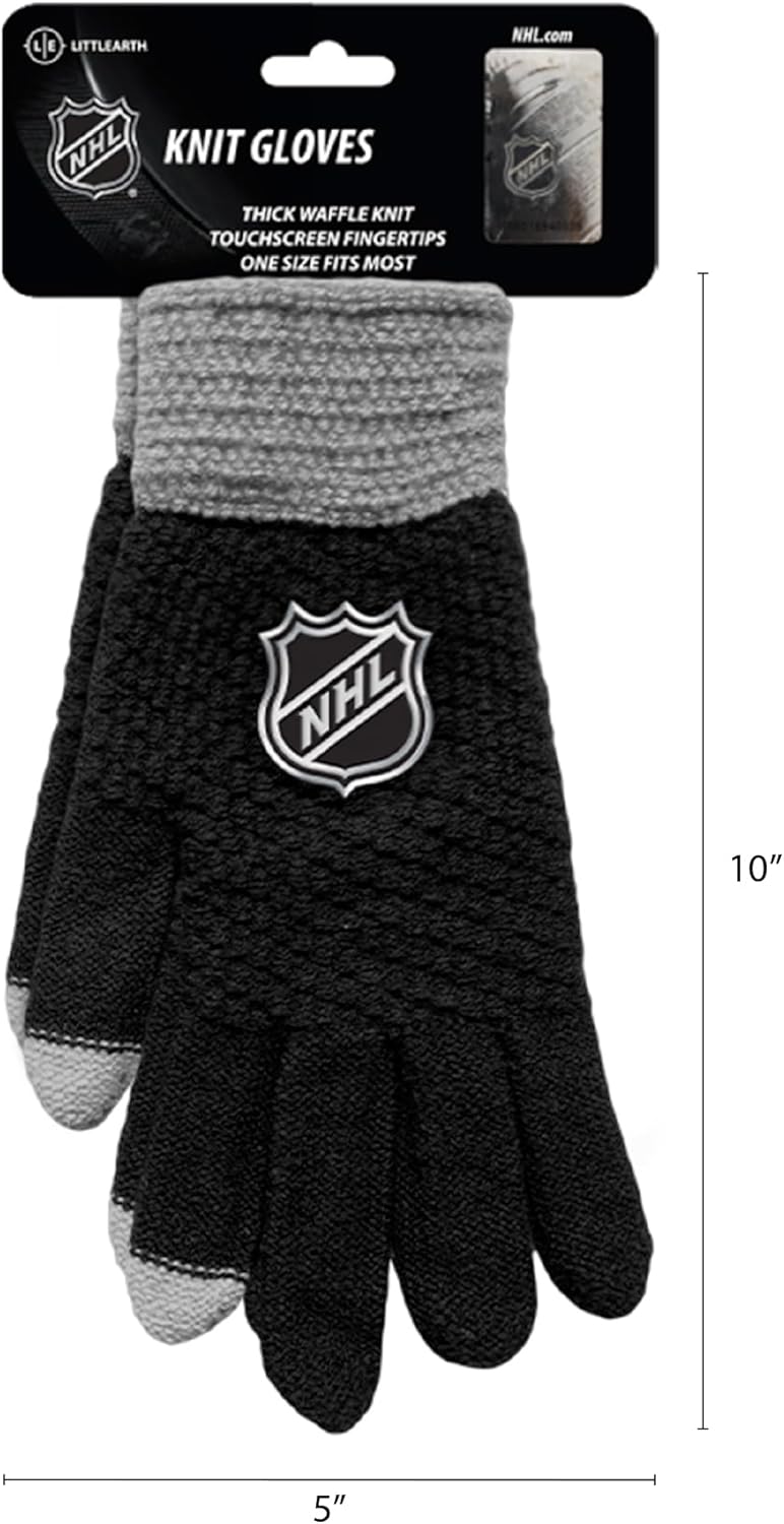 Littlearth NHL Waffle Knit Glove – Embroidered Team Logo, Touchscreen Compatible, One Size Fits Most – Officially Licensed