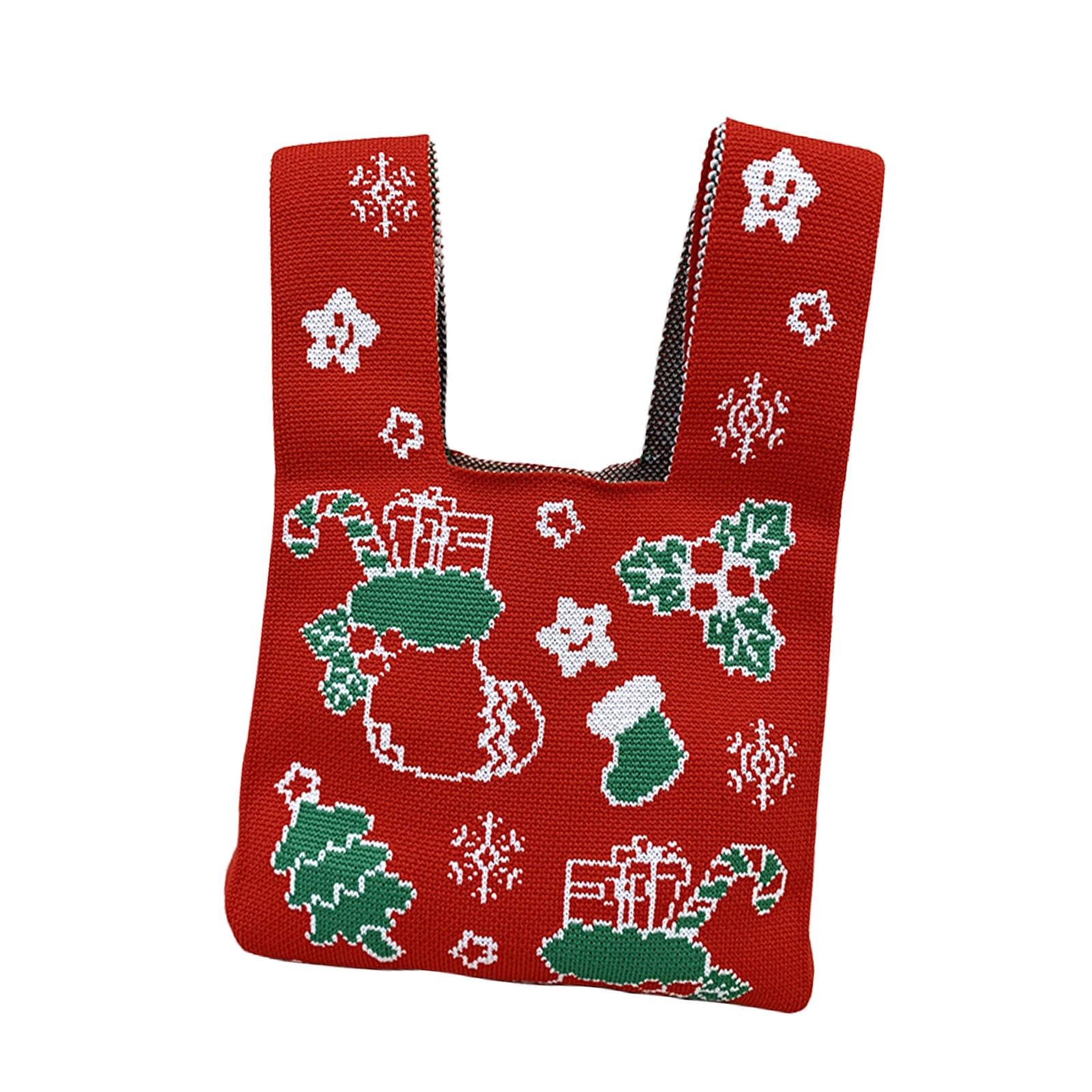 urjix ™ Wrist Knotted Bag Mini Christmas Wristlet Tote Bag for Women Dating Shopping-picture-44