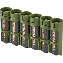 Storacell Slimline AA-6 Battery Storage Caddy and Dispenser, Military Green, Holds 6 AA Batteries Not Included, Durable & Compact Design, The Original Battery Caddy, Made in The USA