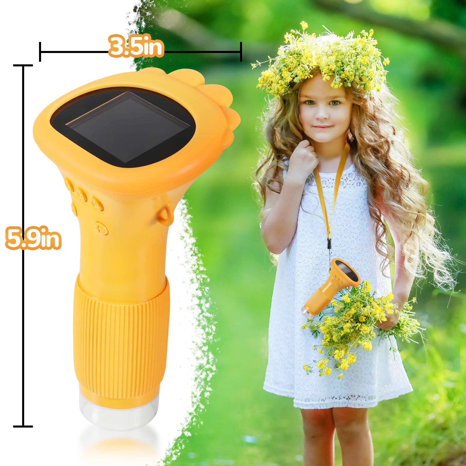 Handheld Mikroskop für Kinder, 2,0" IPS-Bildschirm Digital Mikroskop, 200X Tragbares Taschenmikroskop Kinder Bildschirm USB-Anschluss an PC, Gelb | Mikroskop, 200X Tragbares Taschenmikroskop Kinder Bildschirm USB-Anschluss an PC, Gelb