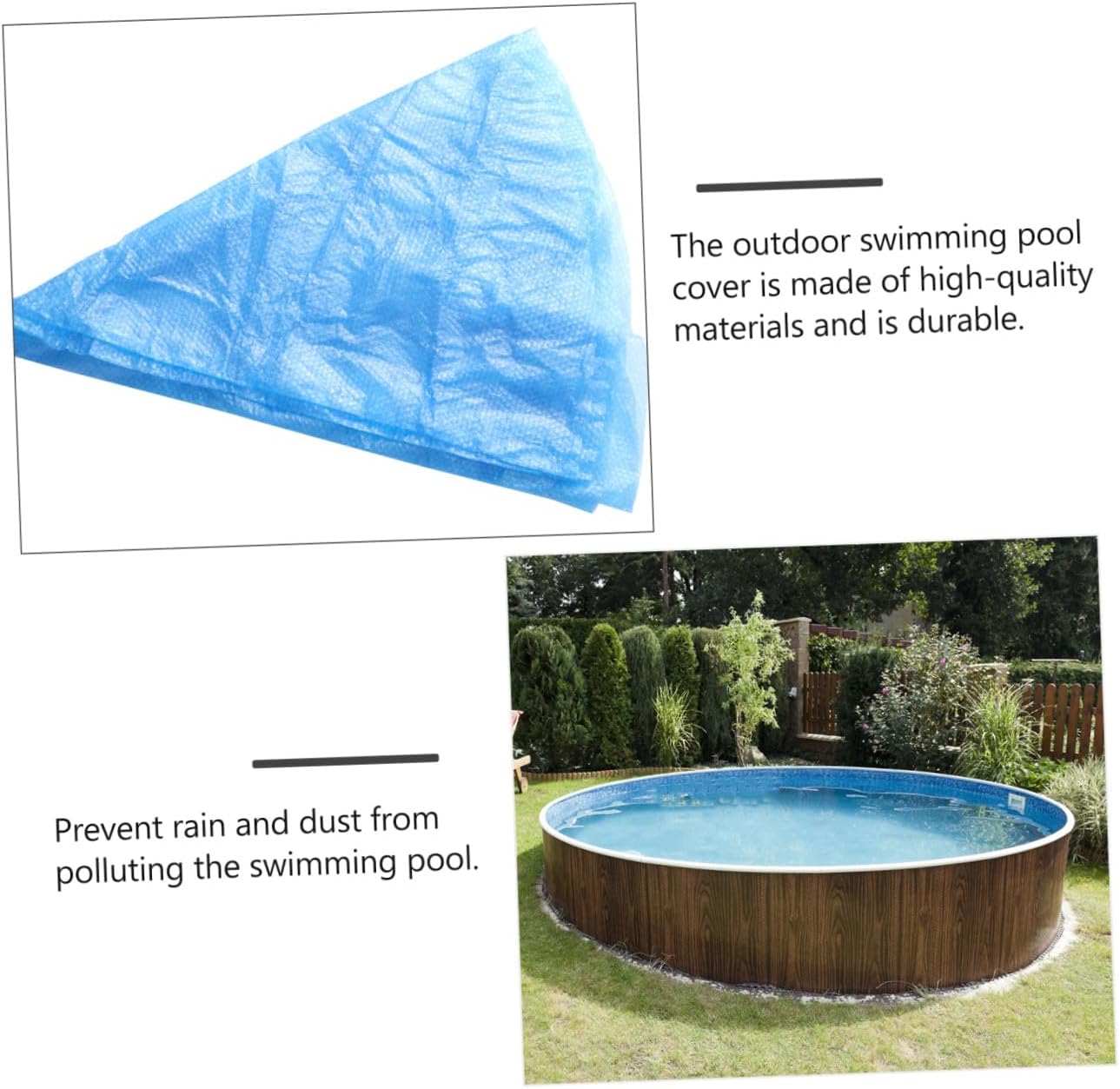Cabilock Cover Hot Tub Cover Swimming Pool Dust Cover Outdoor Spa Covers for Bathtub/Salu/Bubble Message Spa Covers Blue Outdoor Drain Round