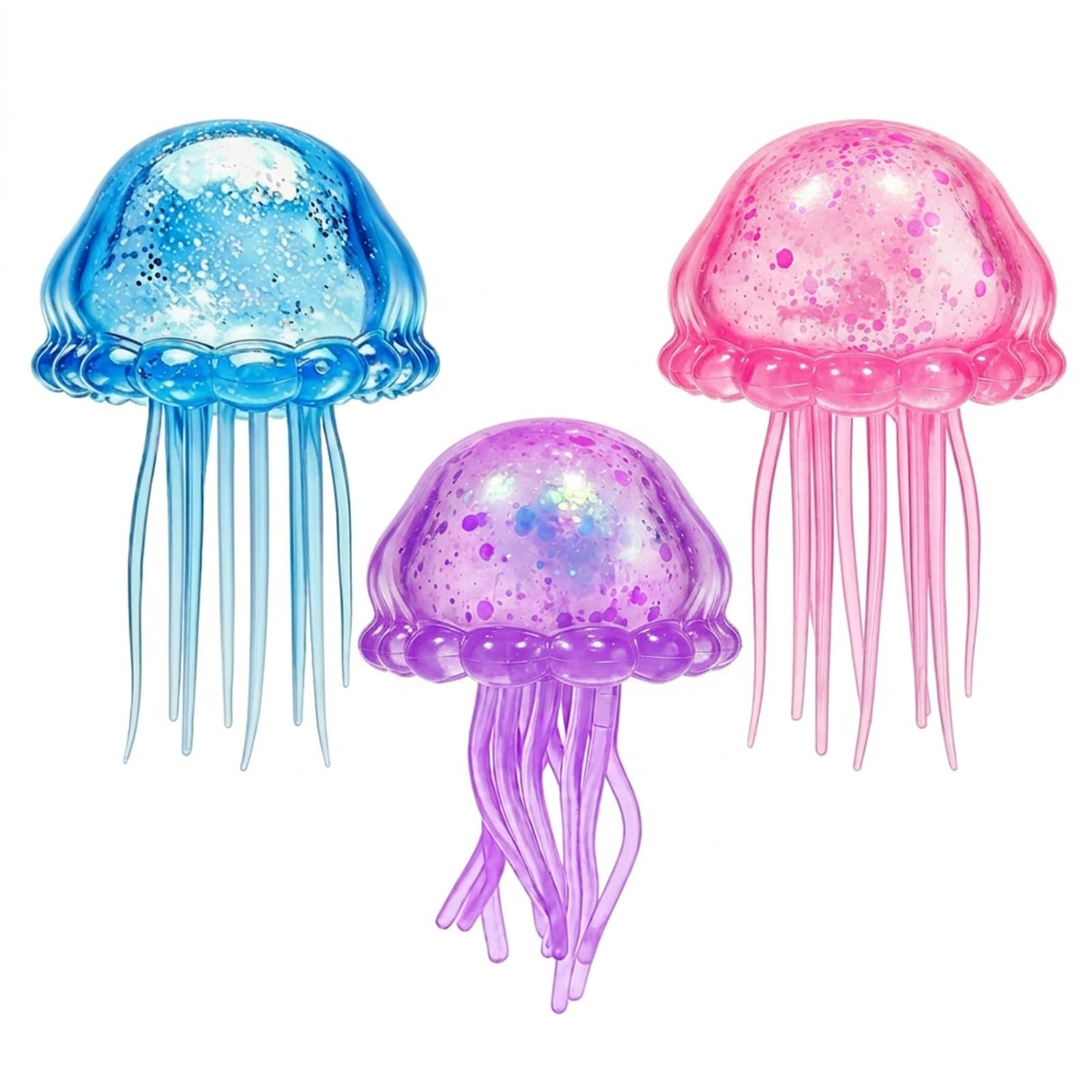 3 PCS Jellyfish Squishy, Jelly Squishy, Enchanting Decor for Home or Office, For squishies Lovers and Those Who Adore Ocean themed Decor, Blue, Purple, Pink
