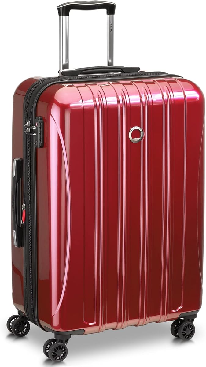 Amazon.com | DELSEY PARIS Helium Aero Hardside Expandable Luggage with Spinner Wheels, Brick Red, Checked-Medium 24 Inch | Suitcases
