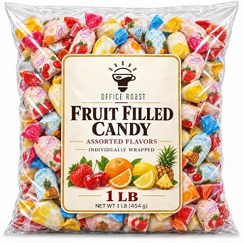 Fruit Filled Hard Candy, Assorted Bon Bons, 1 LB Bulk Value Pack