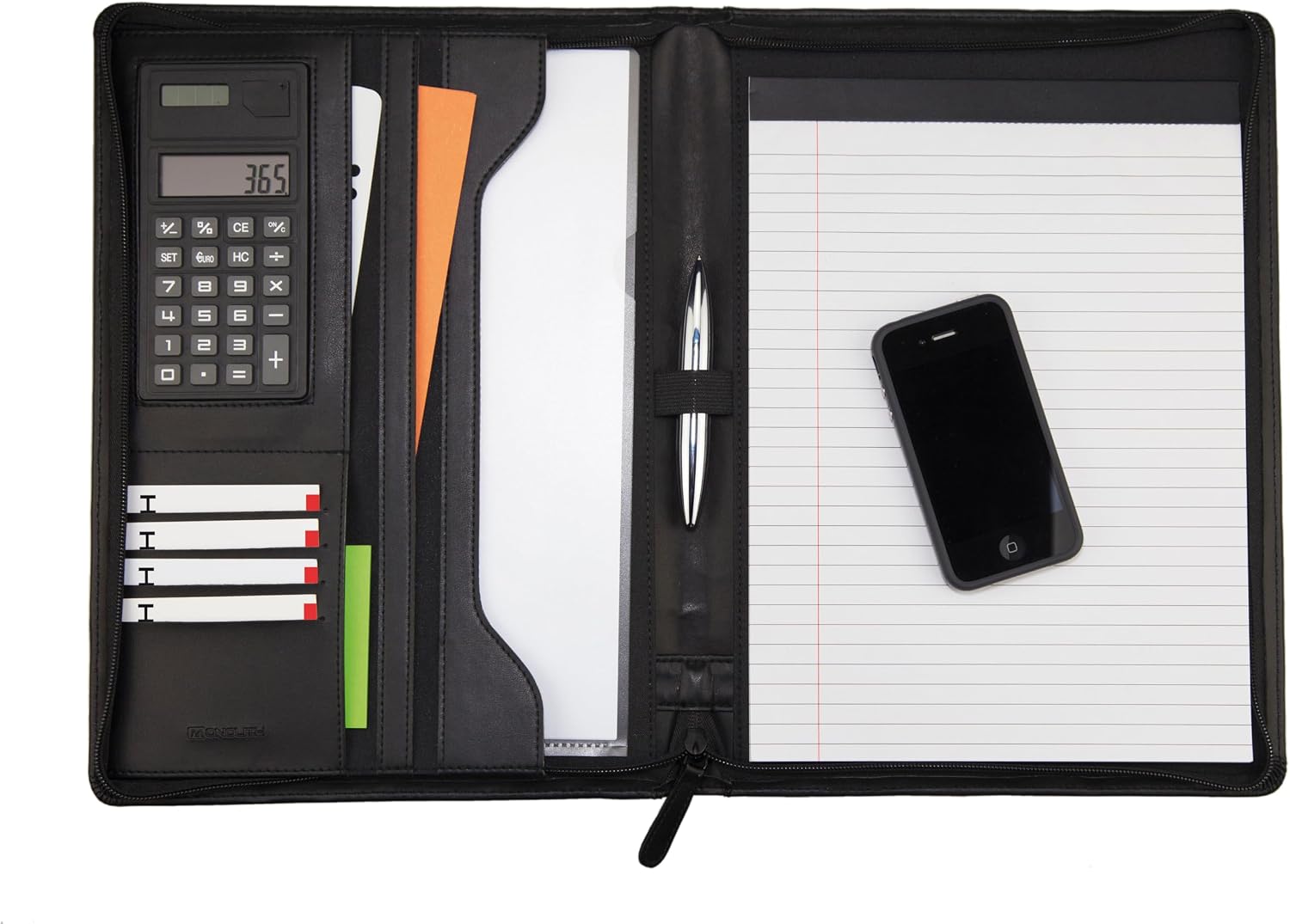 Monolith Conference Folder with A4 Pad and Calculator - Black