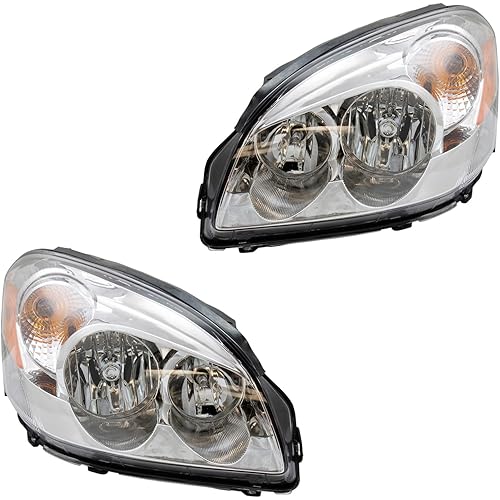 2 Piece Headlight Assembly Set Driver & Passenger Side Compatible with 2006-2011 Buick Lucerne CXS CXL Super GM2502277 GM2503277