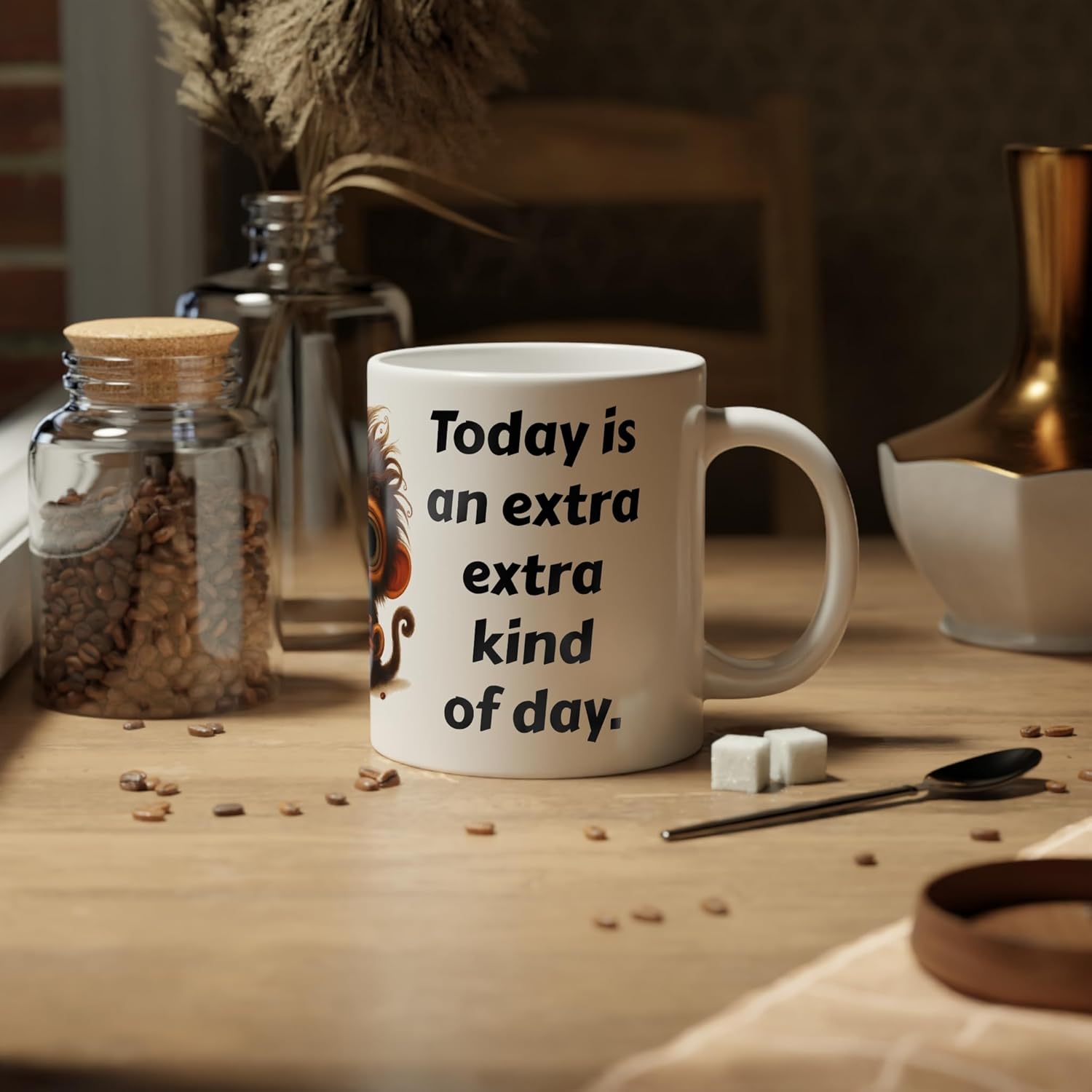 Funny Coffee Mug 20oz Cute Monkey “Some Days Require More Coffee” Quote Gift for Coworkers, Friends, Coffee Lovers - Image 5