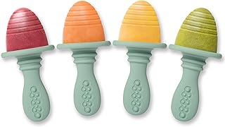 PrimaStella Silicone Petite Pops - Baby Popsicle Mold - BPA Free - Dishwasher Safe - 4 Months+ (Sage Green Teether Pops)