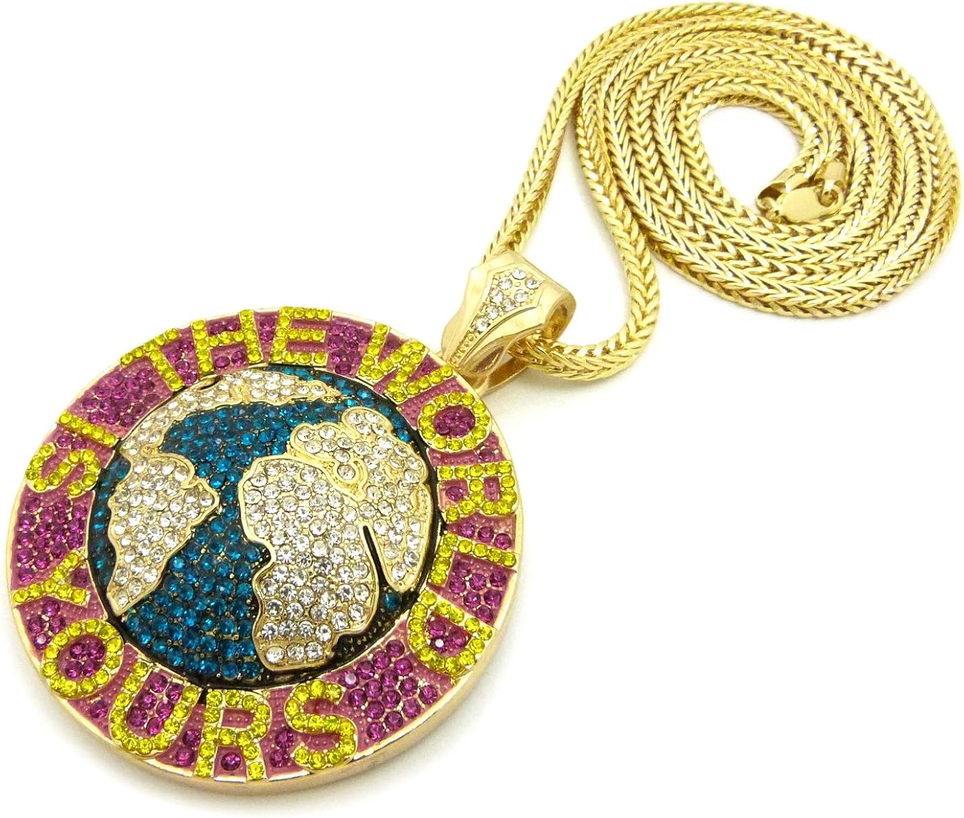 Miniatura 3 de GWOOD The World is Yours - Colgante de metal con collar de Franco