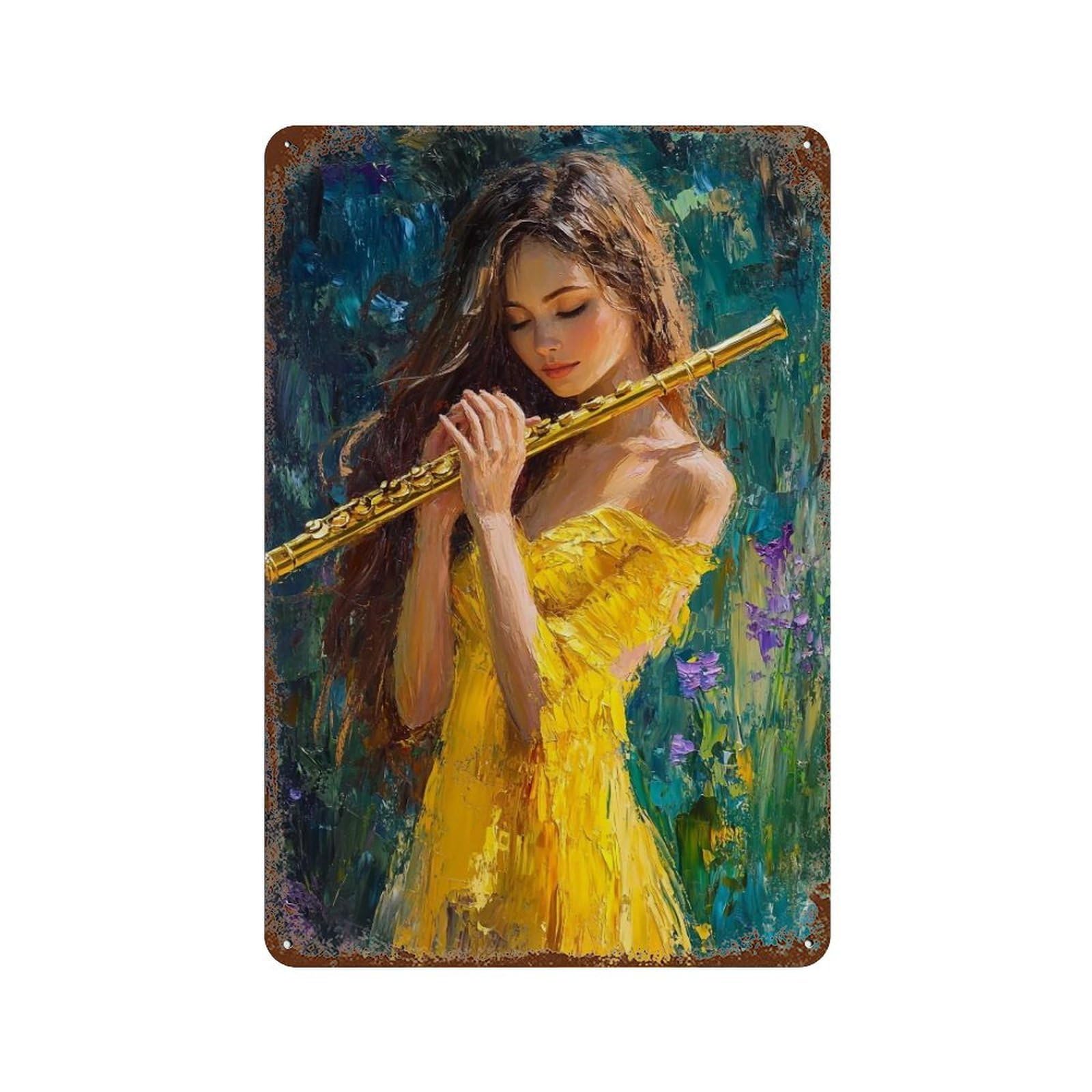HDURYEYRYY Forest Flute Melody 03 Wall Retro Iron Vintage Art Metal Tin Sign Poster Modern Home Cofffee Club Art Bar Shop Decor 30x20cm