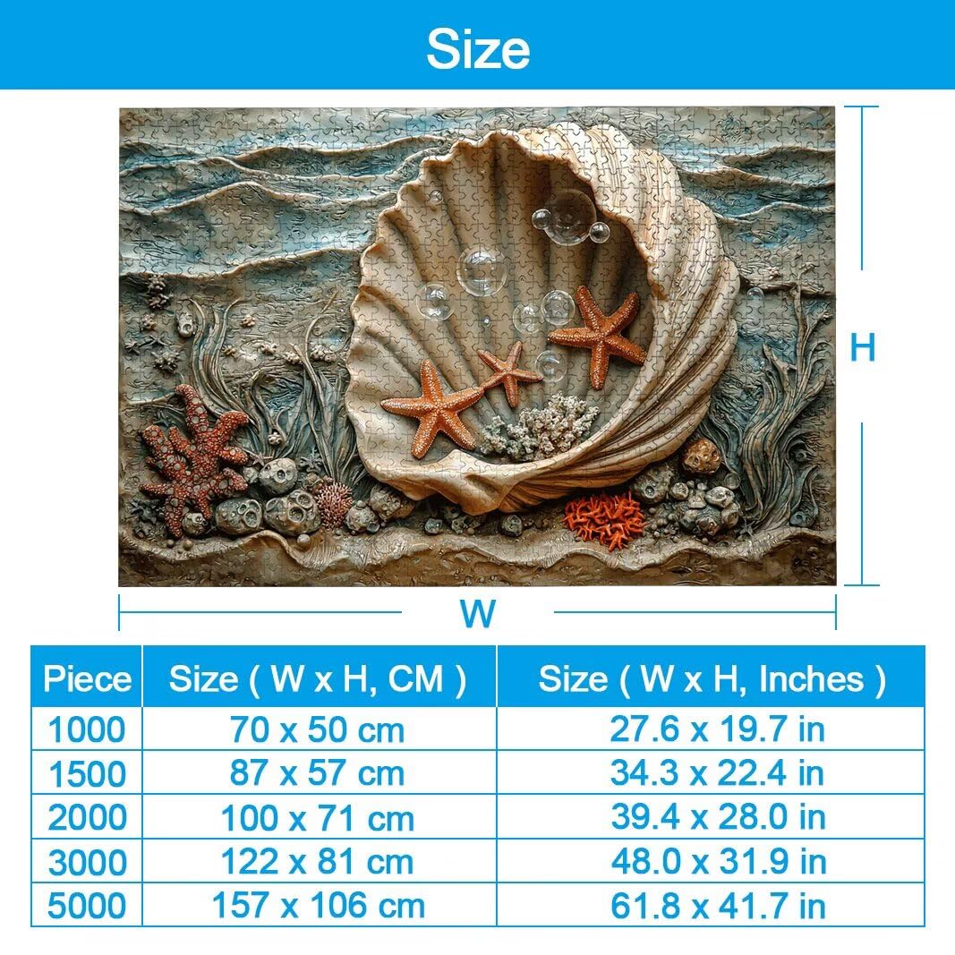 Puzzle Coquille, Puzzle 2000 Pièces Adultes, Puzzles pour Décoration -2999