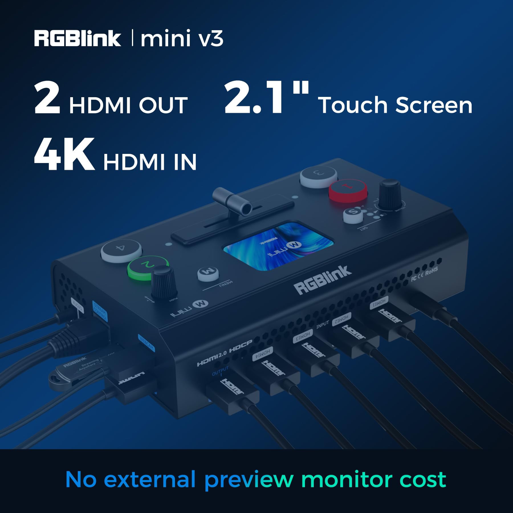 RGBlink mini Streaming HDMI スイッチャー Amazon.com: RGBlink mini-ISO Video Mixer Switcher, 10