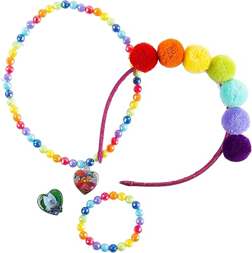 LUV HER Diademas para niñas  Joyas para niñas  Juego de vestir todo en uno  Caja de regalo  Diadema  Juego de joyas  Juego de 4 piezas (diadema para