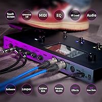 Vista 3 de FLAMMA FX200 Multi Effects - Procesador de guitarra con pantalla táctil LCD de 5 pulgadas, puerto MIDI programable, extensos módulos de soporte