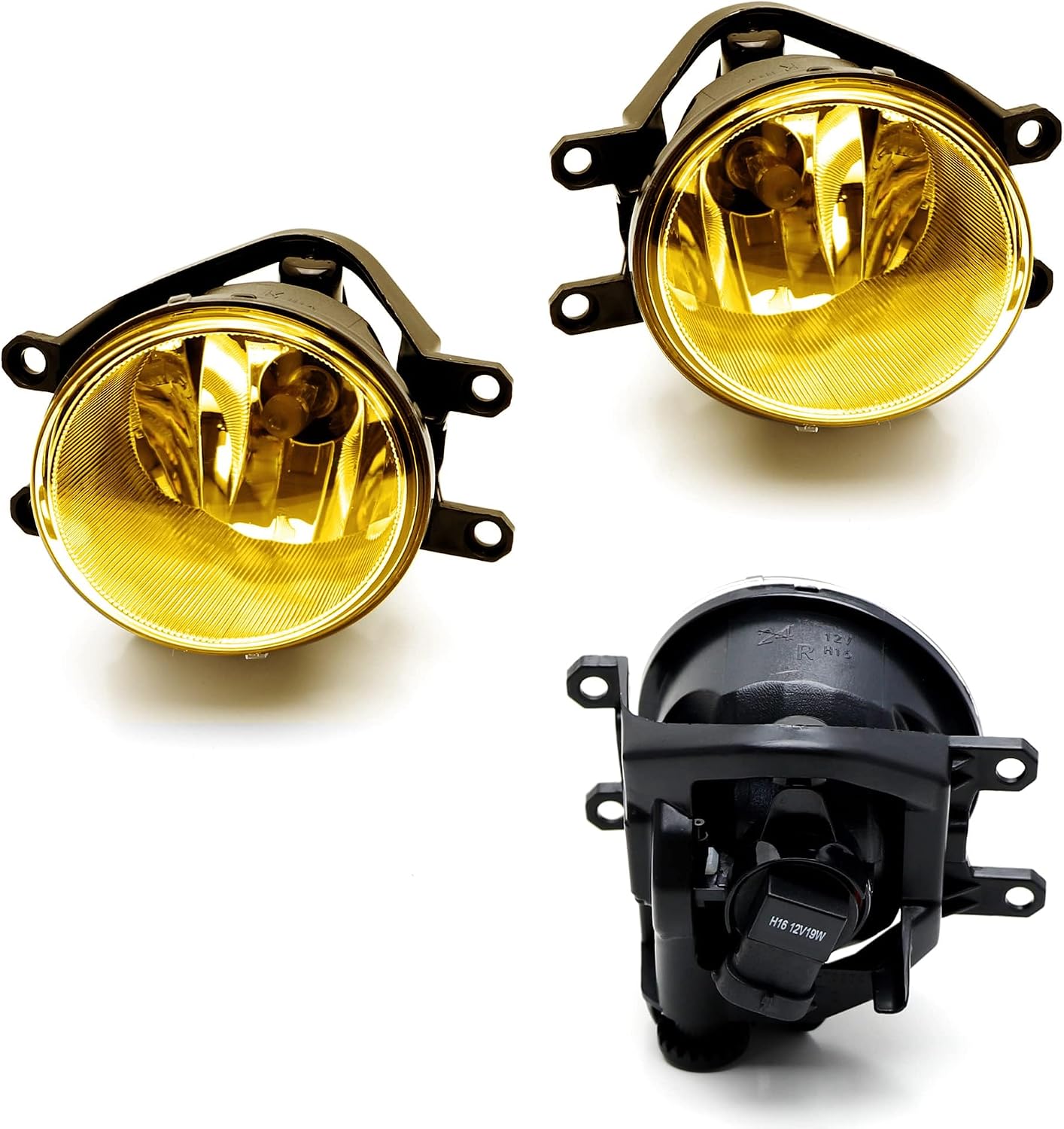 iJDMTOY LH/RH OEM-Spec Yellow Lens Halogen Fog Lamps Compatible with Lexus is GS ES CT LX RX Toyota Camry Highlander Corolla Prius Scion xA, etc., Driver Passenger Side Assembly w/Halogen Bulbs