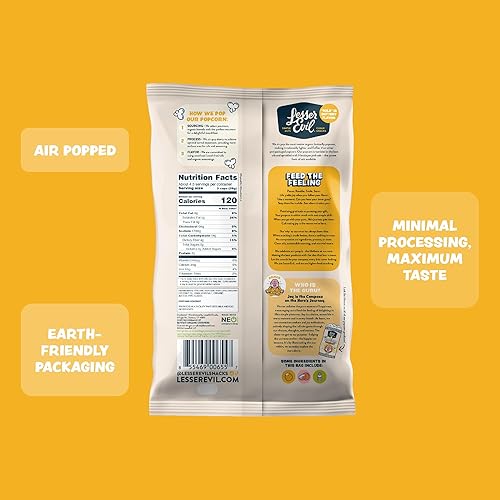 Miniatura 5 de LesserEvil Palomitas de maíz orgánicas "Himalayan Gold", exclusiva de Yaxa, calidad premium, mínimamente procesadas, sin aceite vegetal, 4.6