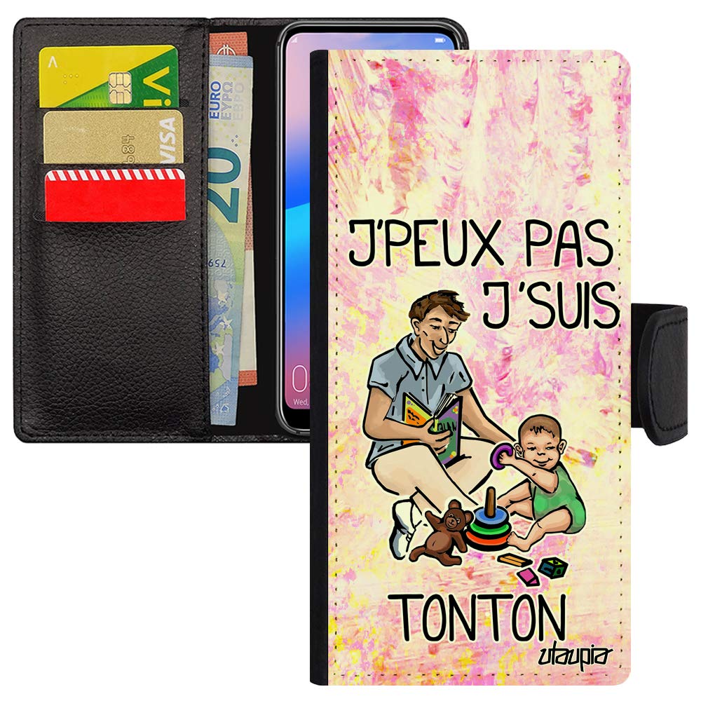 Etui Samsung S21 Plus cuir portefeuille violet avec dessin rigolo
