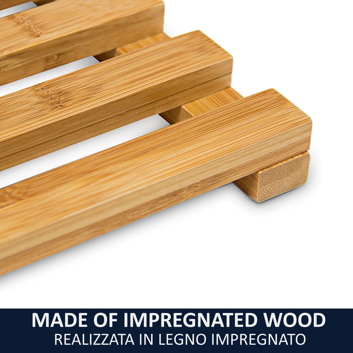 Plataforma de ducha de madera 60 x 40 cm Alfombrilla antideslizante para plato de ducha bañera piscina de interior y exterior resistente a la humedad antimoho