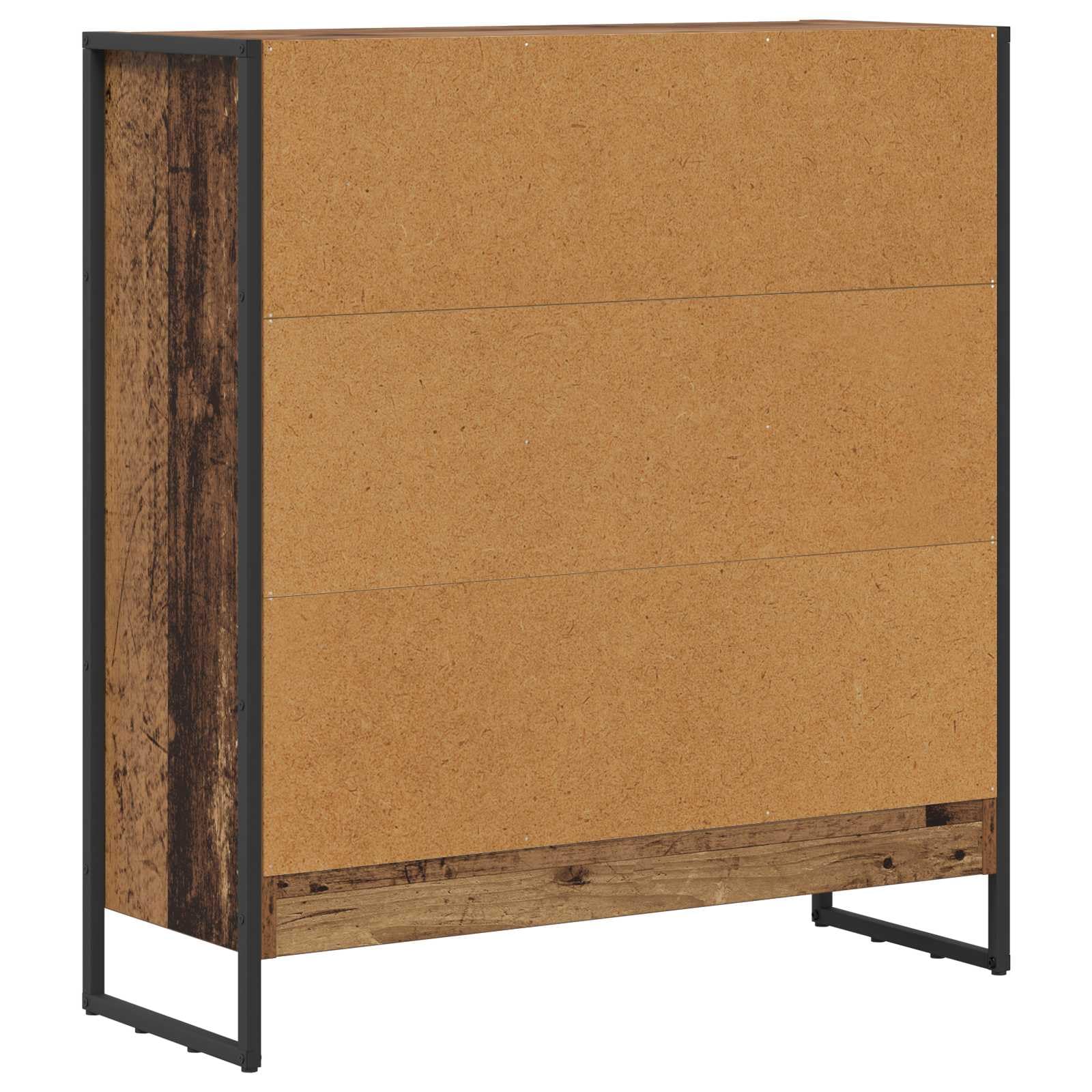 Regał na książki o wyglądzie starego drewna, 80 x 30 x 155 cm, materiał drewnopochodny i stal, przemysłowy regał stojący z 5 półkami, otwarty design do salonu, biura, korytarza