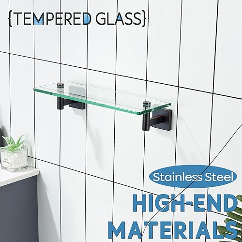 Miniatura 67 de KOKOSIRI Estante flotante para baño, estantes de montaje en pared de 16 pulgadas para dormitorio, sala de estar, cocina, estante colgante pequeño de