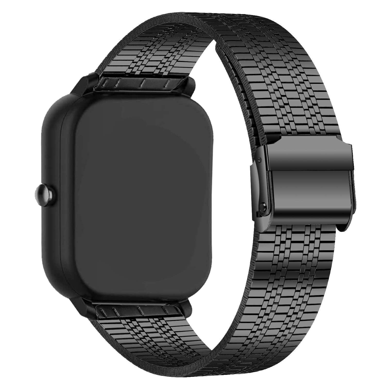 E ECSEM Straps Compatible with FITVII H56 HM57 Solid Stainless Steel Band Metal Business Band for Women Men for FITVII H56 & FITVII HM57 Fitness Tracker Accessories