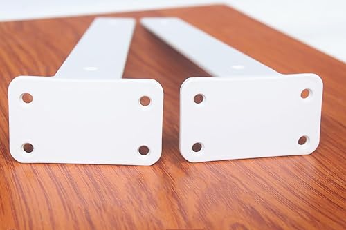 Vista 89 de Paquete de 16 soportes de estante en L ocultos negros de 6 pulgadas (1/5 pulgadas de grosor) soportes flotantes de hierro para estantes industriales