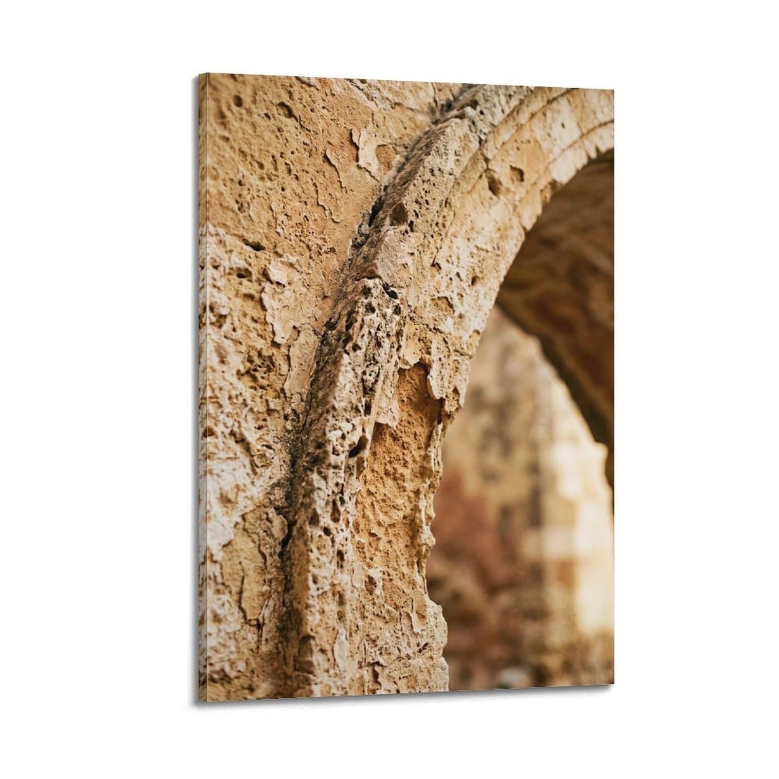 FQNYR Mediterranean Life Photo Arch Weathered Detail Poster Painting Canvas Wall Art Print20x30inch(50x75cm) Frame-style