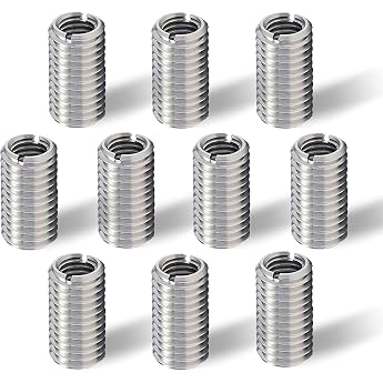 M12 Thread Insert to M10.15 mm Stainless Steel Threaded Sleeve M12 Threaded Insert to M10 Thread Adapter Screw Nut Threaded Sleeve Thread Reduction Set M12 x M10 Pack of 10