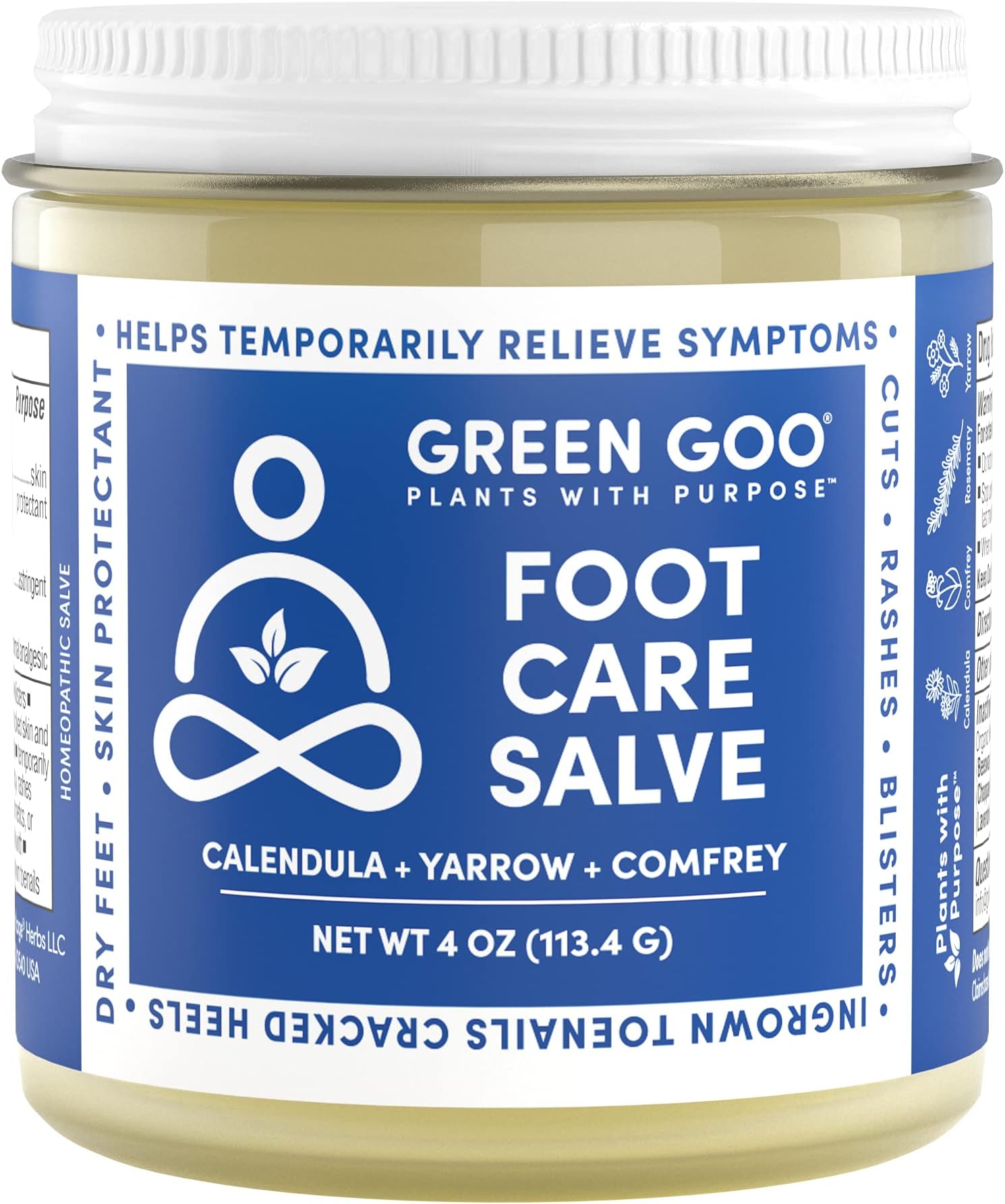 Green Goo Foot Care Salve, Reduces Irritation & Provides Pain Relief to Heal & Soothe Your Feet, Great for Hikers, Climbers, Parents & Teachers, 4 Ounce (Pack of 1), 92289