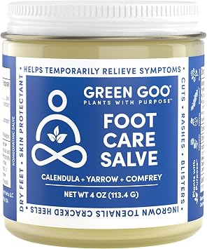 Green Goo Foot Care Salve, Reduces Irritation & Provides Pain Relief to Heal & Soothe Your Feet, Great for Hikers, Climbers, Parents & Teachers, 4 Ounce Pack of 1, 92289