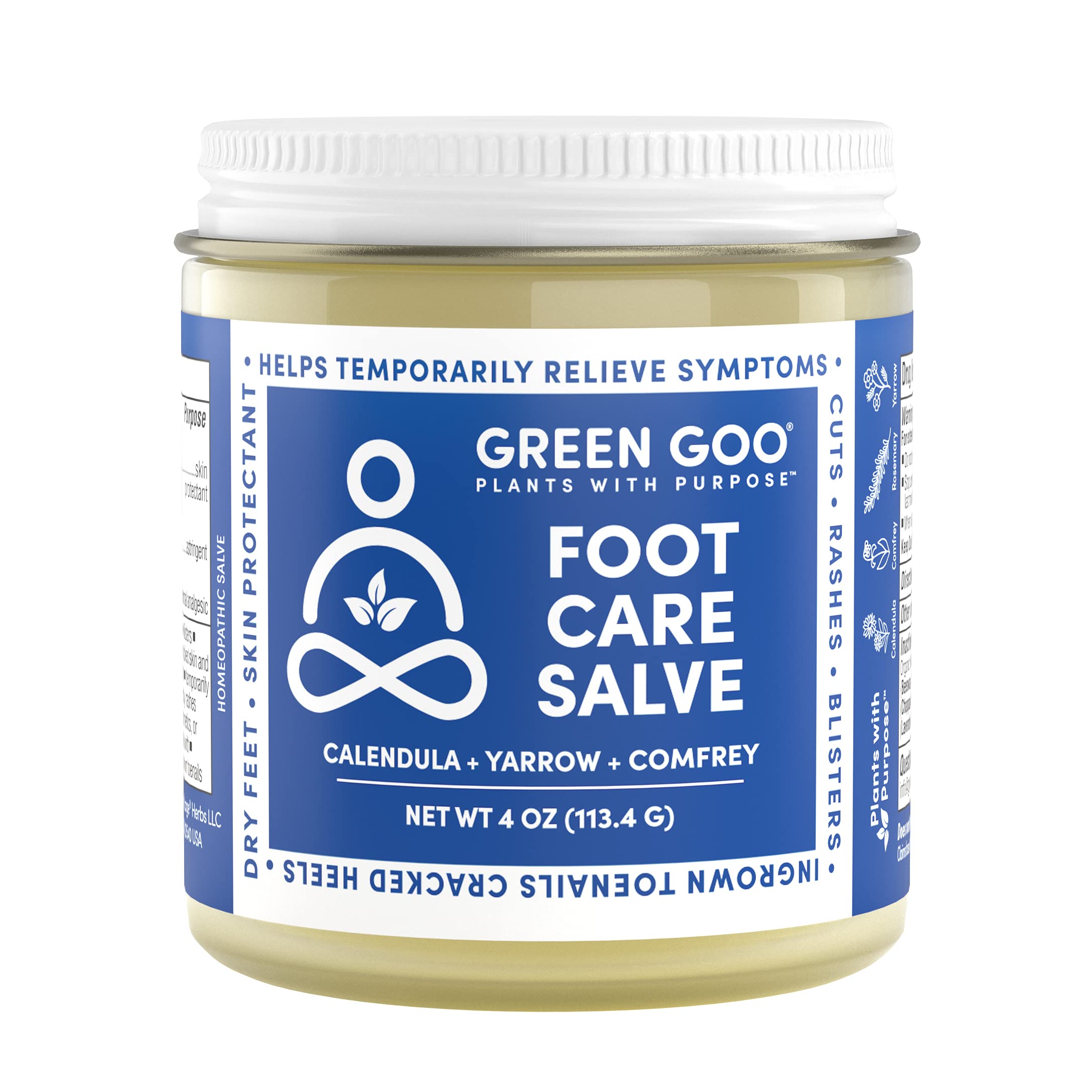 Green GooFoot Care Salve, Reduces Irritation & Provides Pain Relief to Heal & Soothe Your Feet, Great for Hikers, Climbers, Parents & Teachers, 4 Oz,92289