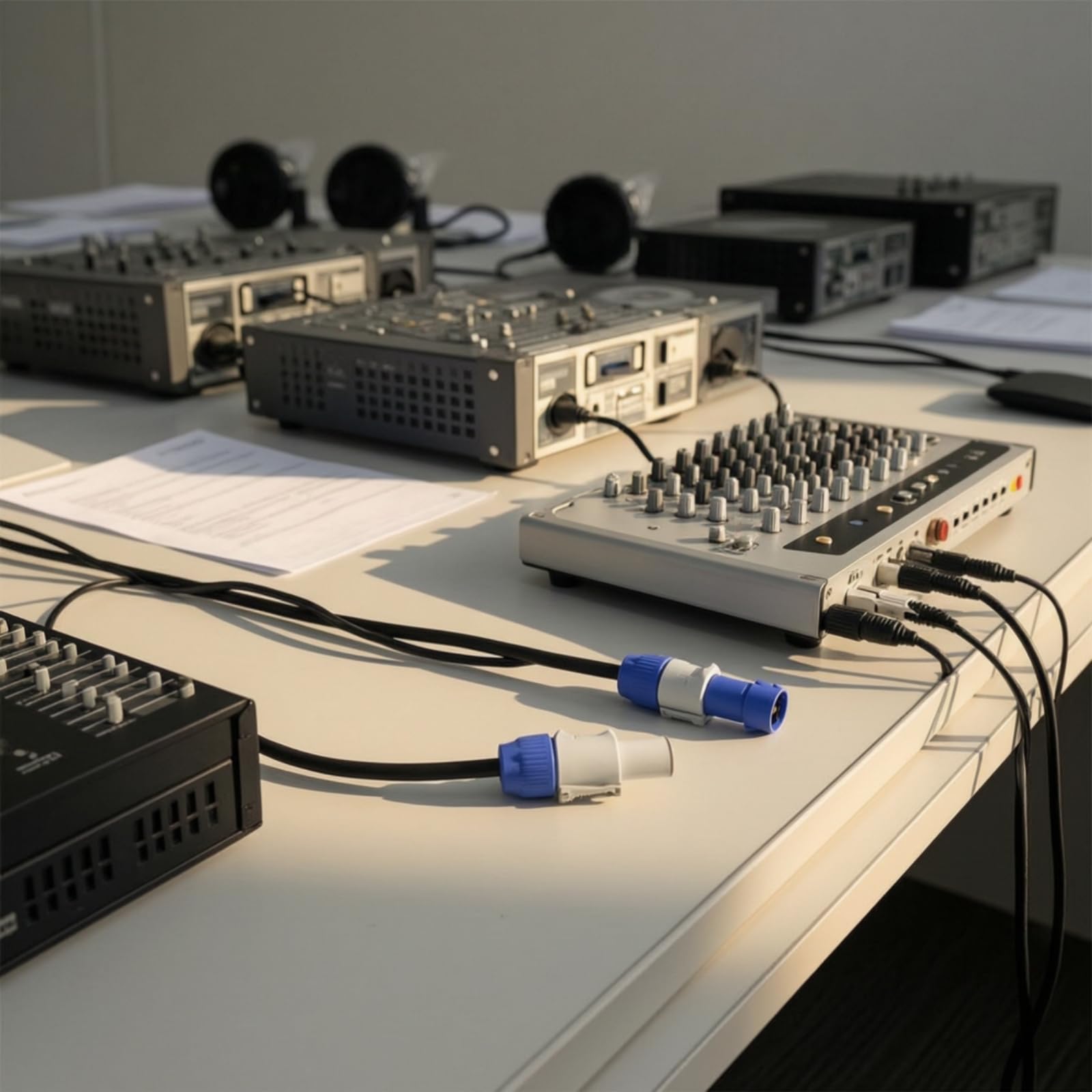 Qianly Bühnenstromkabel Steckbar Netzkabel mit abnehmbaren Steckern Flexibel Gerätekabel mit Stecker für Veranstaltungstechniker, Konzert