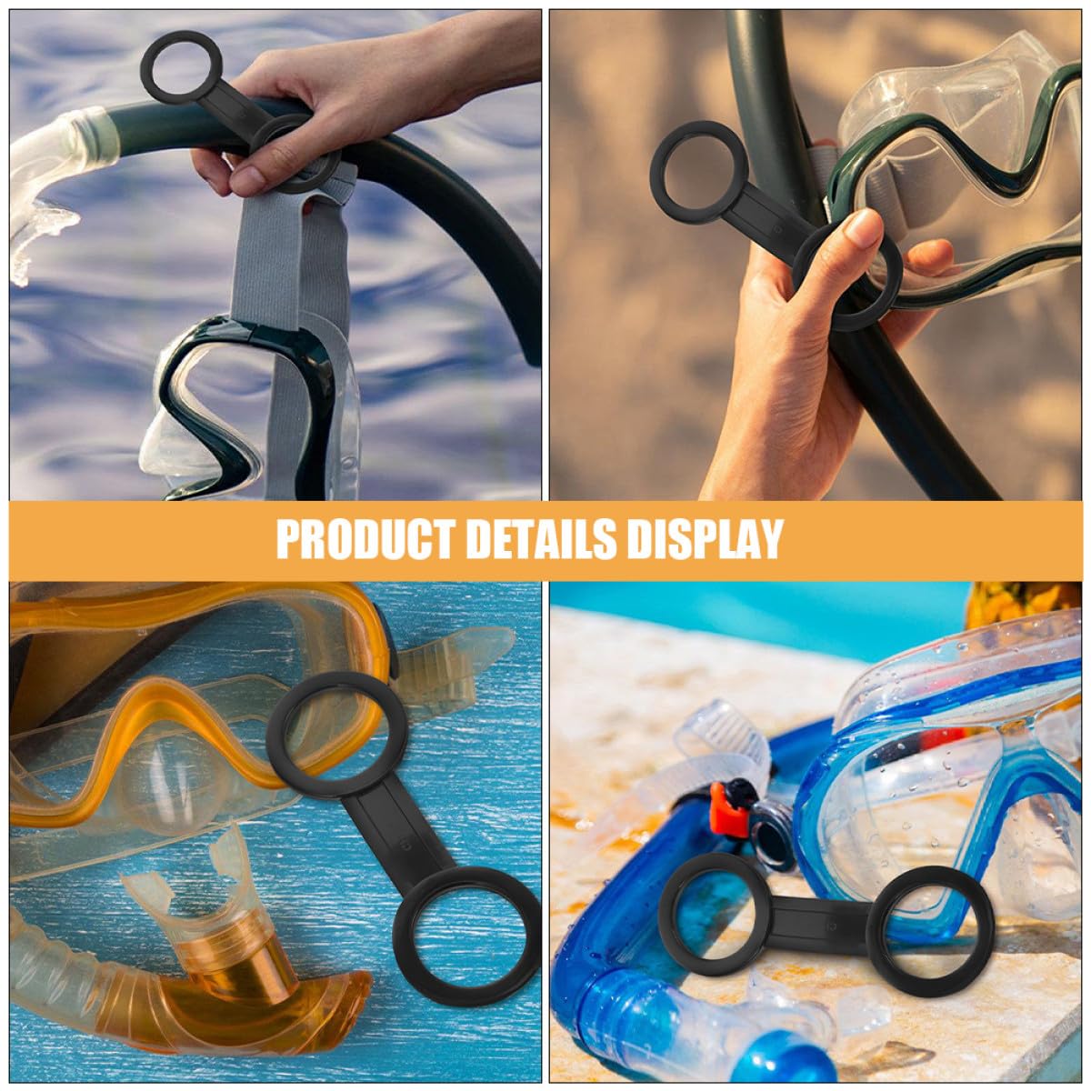 YARNOW Clips de Fijación para Buceo 10 Piezas, Soporte de Silicona para Correa de Máscara de Snorkel, Clip Plástico para Tubo, Accesorios para Equipo de Snorkel, Uso en Deportes