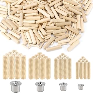 500 Stück Sortierte Holzdübel M6 M8 M10 M12 mit 4 Zentrierstiften, Runddübel aus Buchenholz für Möbelhandwerker, DIY (M12 M6 M8 M10)