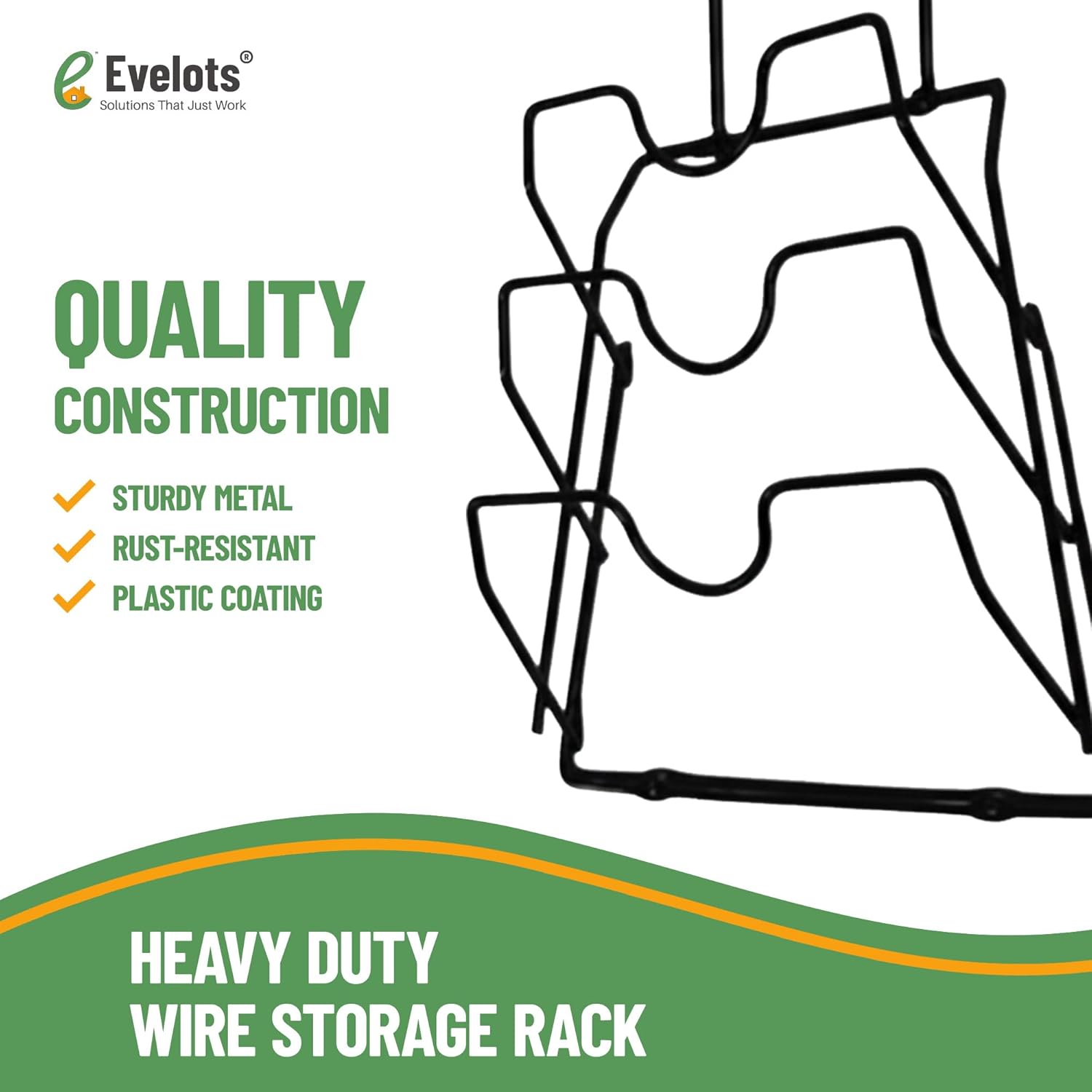 Evelots 2-in-1 Pot Lid Organizer with Towel Holder - 2 Pack, 3-Tier Cabinet Door Rack - Space-Saving Kitchen Organizer for Glass or Metal Pan Lids & Towels - Over the Door Design - Black