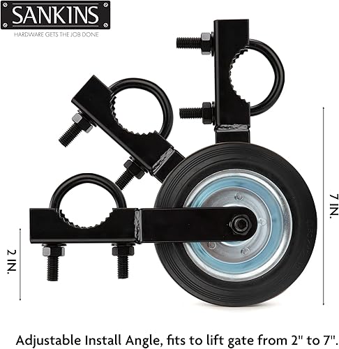 Miniatura 3 de SANKINS Gate Helper Wheel for Supporting Metal Swing Gates with 1-58" Thru 2" Gate Frames, 6" Gate Support Wheel Prevent Gate from Dragging for