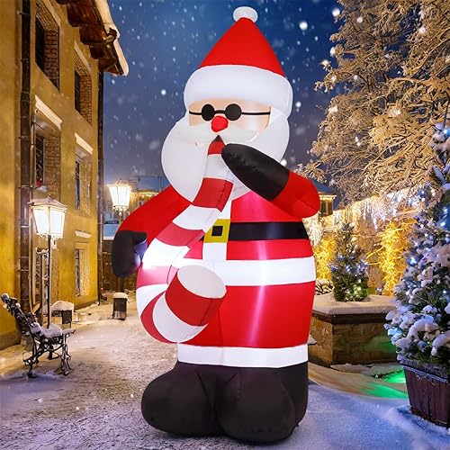 Miniatura 2 de COMIN Decoraciones inflables de Navidad de 8 pies para exteriores, saxofón inflable de Papá Noel con LED integrados para Navidad, interiores y