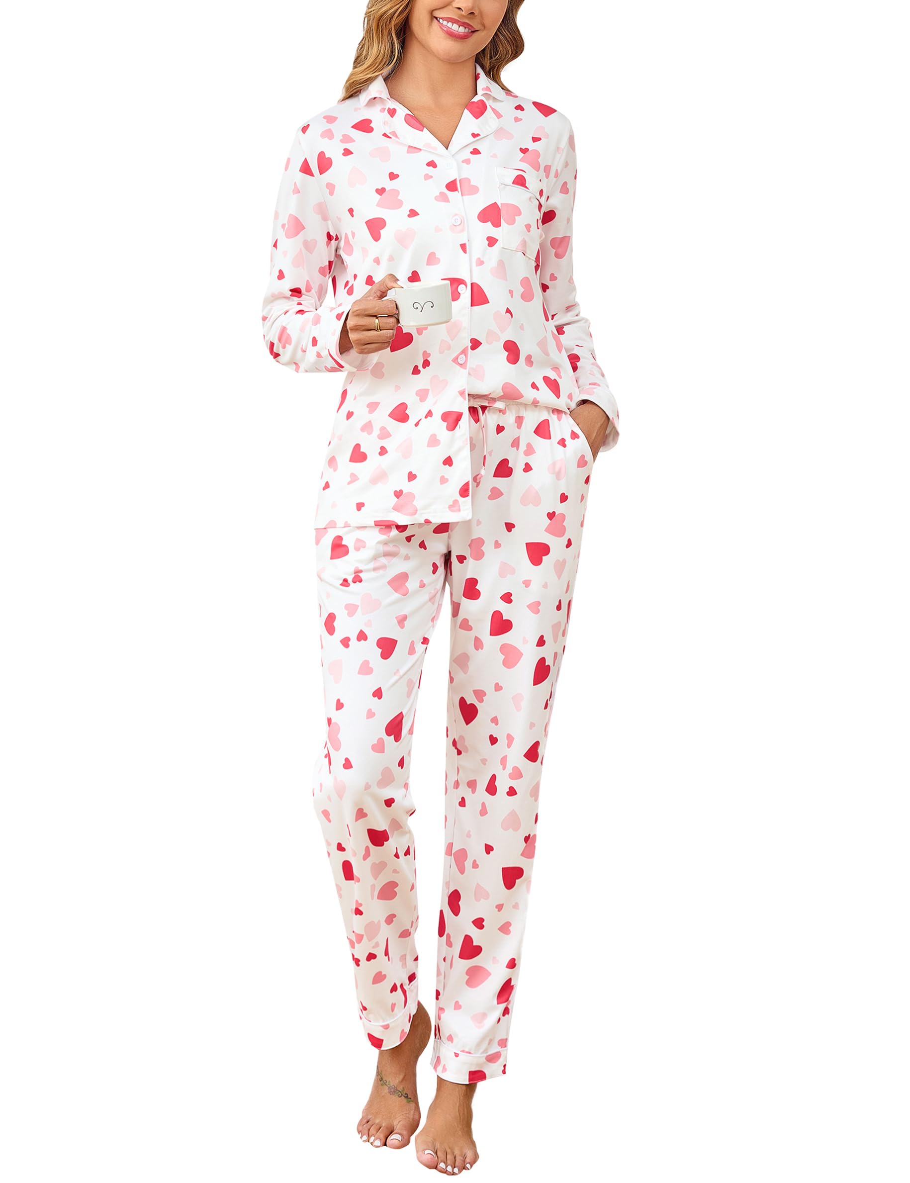 Christmas Family Matching Pajamas Long Sleeve Button Down Pj Set Festival Party Sleepwear-image-23