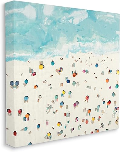 Miniatura 2 de Stupell Industries Diseño abstracto de la pared de la gente en la playa por Randy Hibberd