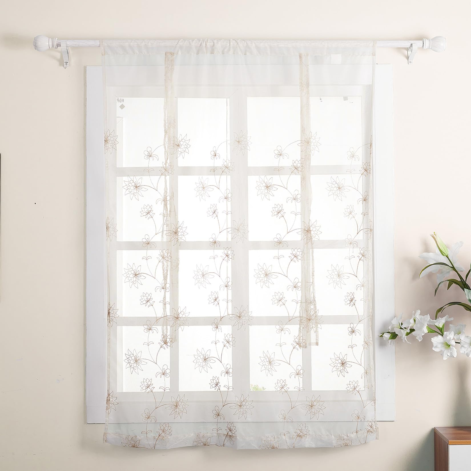 Amazon｜Molaxhome ローマンカーテン ウィンドウシェード シアー 46x63
