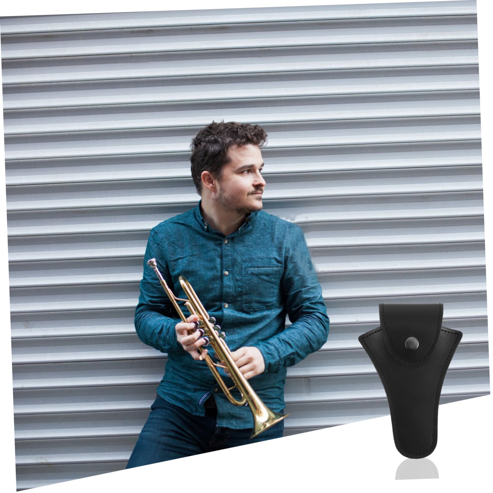JOINPAYA 1 PC Musical Instrument Case Trombone Mouthpiece Pouch Mouthpiece Storage Bag Storage Bag for Mouthpiece Musical Instrument Parts Bag Mouthpiece Bag with Buckle Cowhide Black